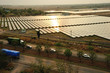 Aerial photo of solar power plant.