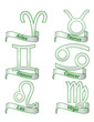 Zodiac signs on a white background