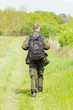 Wildlife photographer with long telephoto