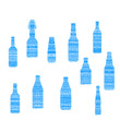 Vector bottle grunge set