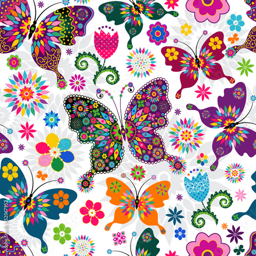 Fototapeta Seamless spring pattern