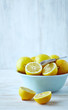 Still life with lemons in a bowl