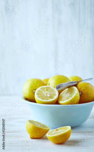 Photo: Still life with lemons in a bowl Still life with lemons in a bowl
