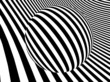 Striped design with rolling sphere
