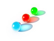Illustration: three bright balls of different colors on a white background three bright balls of different colors on a white background