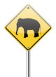 Vector: Elephant warning traffic sign Elephant warning traffic sign