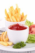 french fries and ketchup