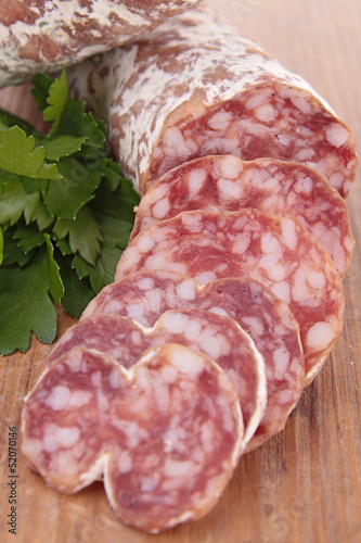Photo: close up on sausage close up on sausage
