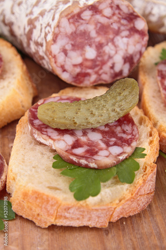 Photo: bread with sausage bread with sausage