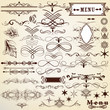 Calligraphic vintage design elements and page decorations