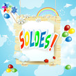 Vector: Soldes! Spring signboard Soldes! Spring signboard