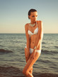 Girl standing in the sea
