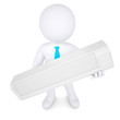 3d man holding a conditioner.