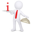 Illustration: 3d man holding a sign I on the dish 3d man holding a sign I on the dish