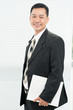 Happy clerk