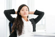 Napping businesswoman