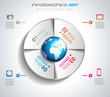 Infographic design template with paper tags.