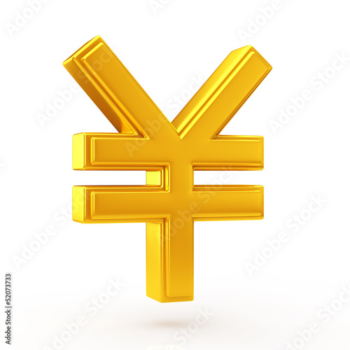 Illustration: golden yen symbol golden yen symbol