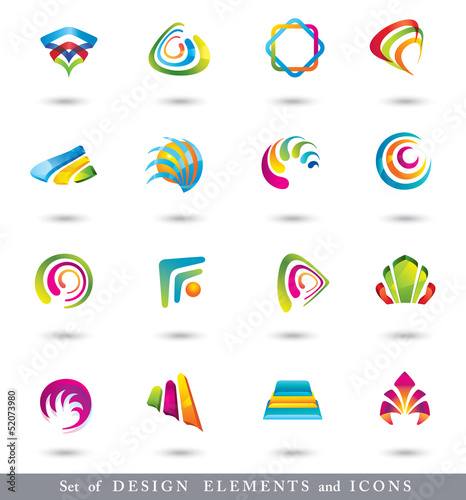 Vector: Set of Abstract Design Elements or Icons. Set of Abstract Design Elements or Icons.