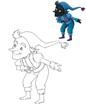 The page with exercises for kids - coloring book