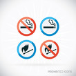 Prohibited Icons Illustration, Sign, Symbol, Button, Badge