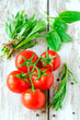 Fresh tomatoes , spinach and tarragon