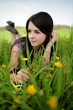 Photo: Woman with dandelion Woman with dandelion