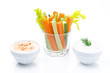 Photo: Assorted fresh vegetables in a glass (celery, cucumber, carrots) Assorted fresh vegetables in a glass (celery, cucumber, carrots)