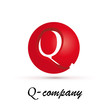 Vector Logo spherical letter Q 3d