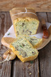 Quick bread with mushrooms,parsley and dill