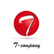 Vector Logo spherical letter T 3d