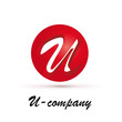 Vector Logo spherical letter U 3d