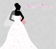 Vektor: Bridal shower invitation with bride's silhouette Bridal shower invitation with bride's silhouette