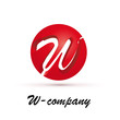 Vector Logo spherical letter W 3d