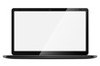 Modern black thin laptop with blank screen