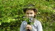 little girl with a wreath of flowers