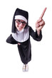 Funny nun isolated on the white background