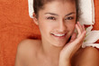 Photo: Girl with olive skin at spa Girl with olive skin at spa