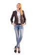 Tall model isolated on the white