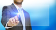 Businessman touching tactile interface