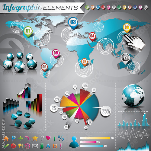 Vector: Vector design set of infographic elements. Vector design set of infographic elements.
