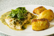 Chicken breast with sauce and potato