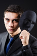 Man with mask in the dark