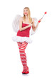 Woman with bow in valentine concept