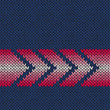 Style Seamless Blue with Red and White Arrow Color Knitted Vecto