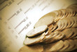 Coins on bank book account in vintage color