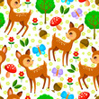 seamless pattern with baby deer