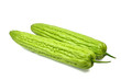 Two bitter melon on white background