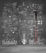 man on ladder drawing plan