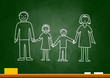 Vector: Drawing of family on blackboard Drawing of family on blackboard